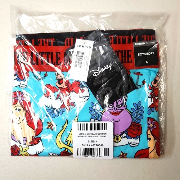 ❤️NWT VINTAGE TORRID PANTY DISNEY PRINCESS ARIEL LITTLE MERMAID BOYSHORT PLUS - Picture 4 of 7